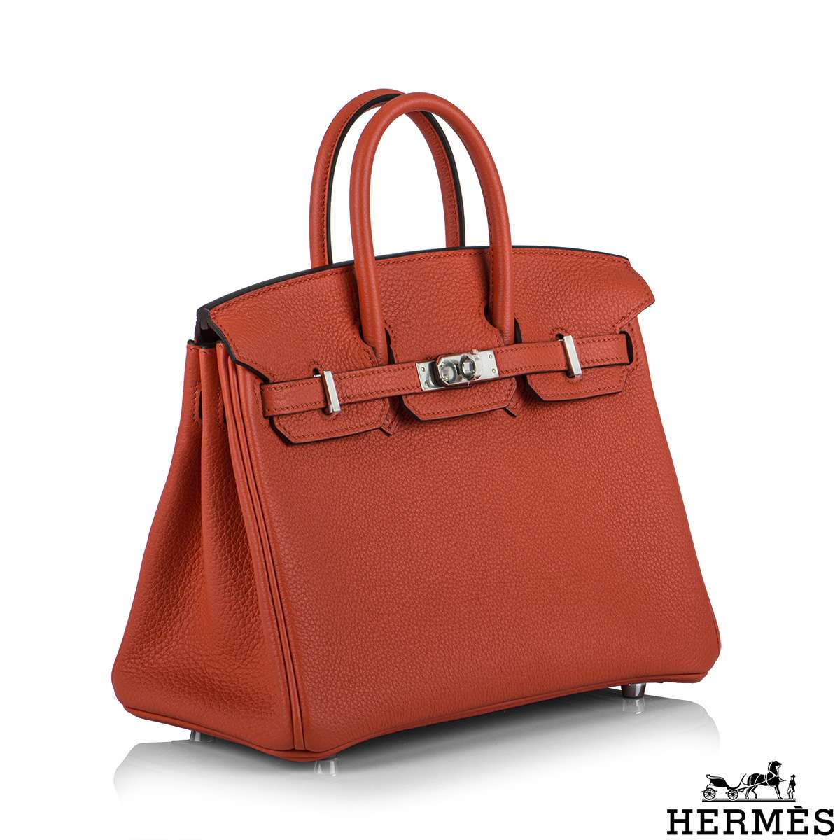 Rich Diamonds - Hermés Birkin 25cm Capucine Togo PHW (Unworn) An